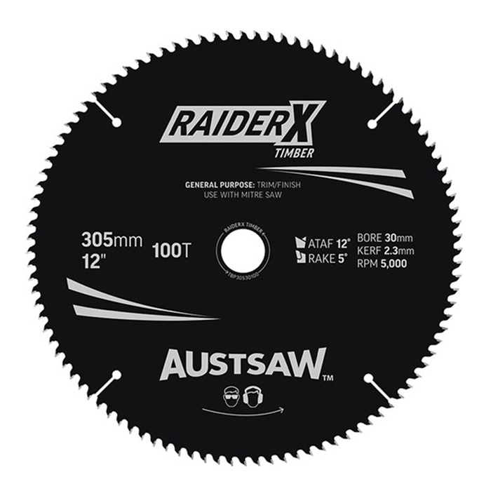Sheffield Austsaw RaiderX Timber Blade 305mm x 30 Bore Carded