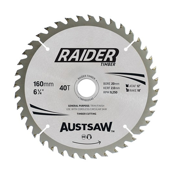 Sheffield Austsaw Raider Timber Blade 160mm x 20 Bore Carded
