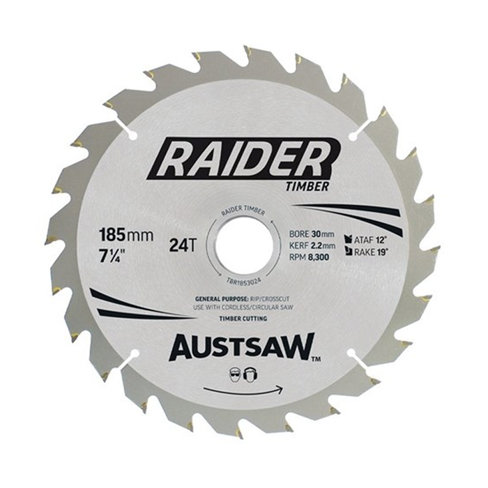 Sheffield Austsaw Raider Timber Blade 185mm Carded