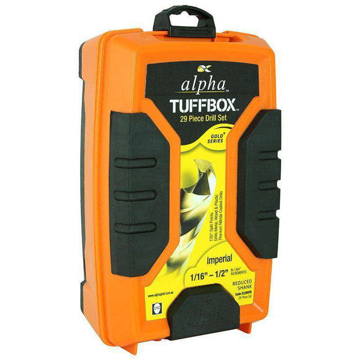 Sheffield Alpha 29 Pce Reduced Imperial Tuffbox Gold Jobber Drill Sets (1590181134408)