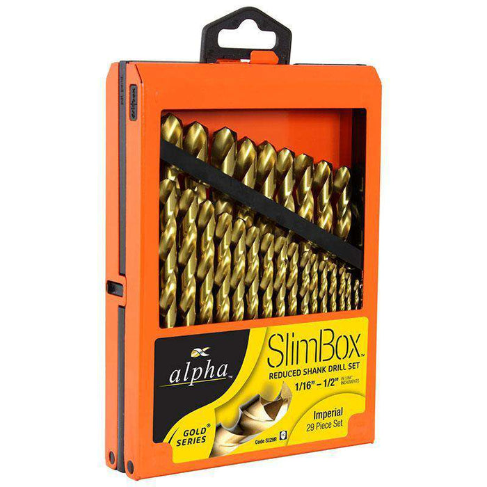 Sheffield Alpha 29 Pce Reduced Imperial Slimbox Gold Jobber Drill Sets (1590180806728)