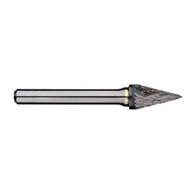 Sheffield ALPHA 4.7mm Double Cut SM Pointed Cone Carbide Burrs Metric 3mm Shank