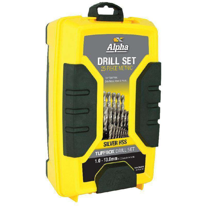 Sheffield Alpha 25 Piece Metric Silver Series Tuffbox Jobber Drill Set (1589829206088)