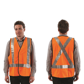 ProChoice Yellow or Orange Fluoro X Back Safety Vest - Day/Night Use (1605309825096)