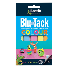 Bostik Blu Tack® Colour in 5 bright colours 75g - Box of 10