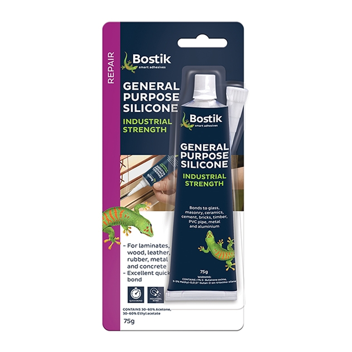 Bostik General Purpose Silicone (Blister Pack) 75g tube Box of 6